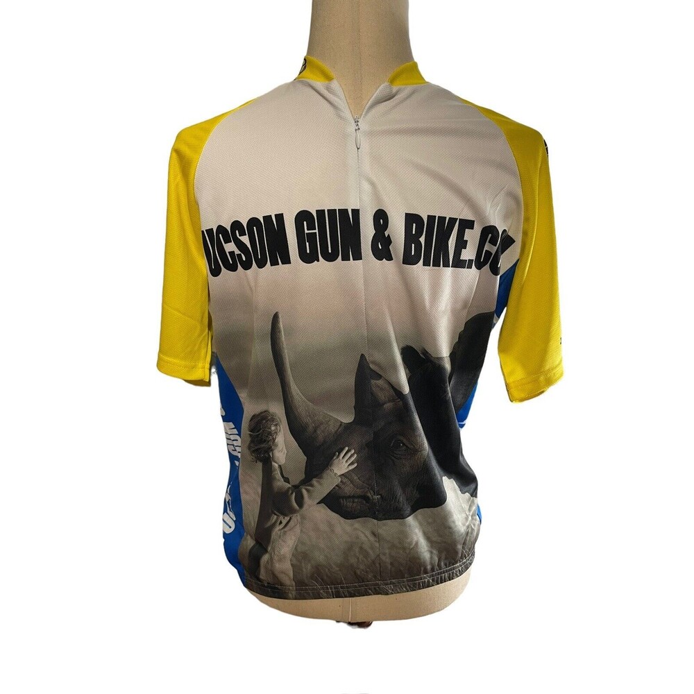 Pactimo Tuscan Gun & Bike Cycling Jersey Men's Medium Risky Rino Zip Pockets New